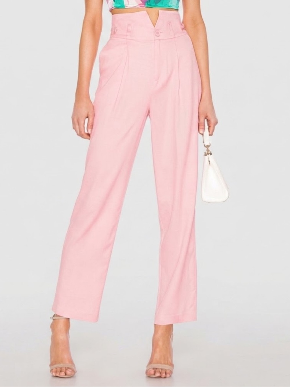 fleur du mal V Waist Trouser in Coral Blush